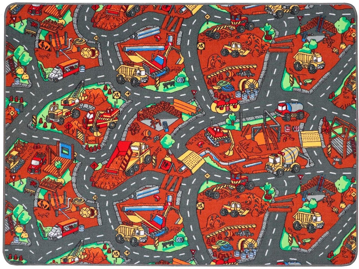 Kinderteppich BAUSTELLE, Primaflor-Ideen in Textil, rechteckig, Höhe: 5 mm, Straßen-Spiel-Teppich, Kinderzimmer von Primaflor-Ideen in Textil