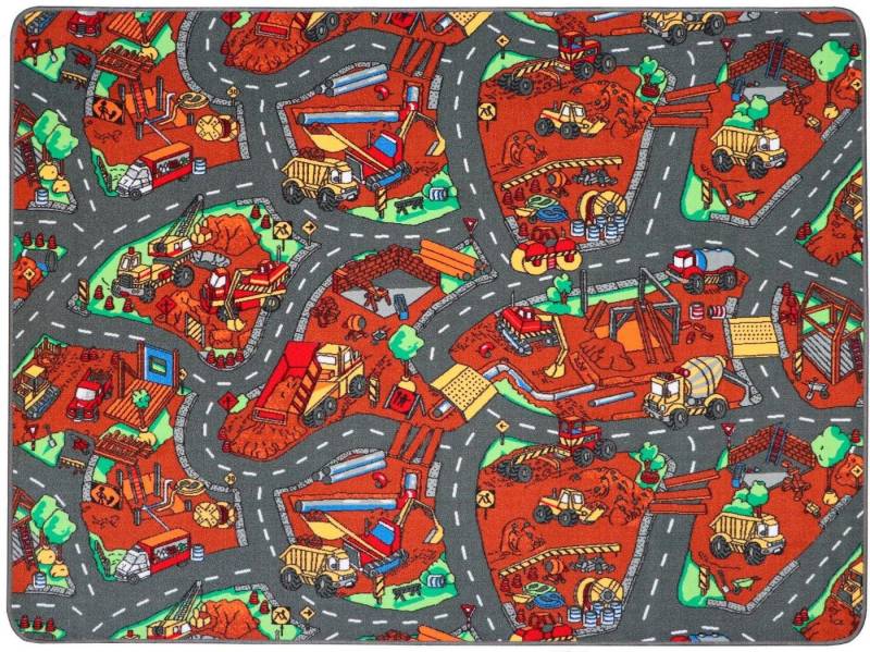 Primaflor-Ideen in Textil Kinderteppich BAUSTELLE, Made in Belgium, rechteckig, Höhe: 5 mm, Straßen-Spiel-Teppich, Kinderzimmer von Primaflor-Ideen in Textil