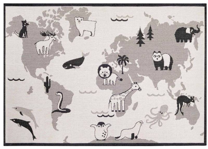 Primaflor-Ideen in Textil Kinderteppich LINIA - Weltkarte, rechteckig, Höhe: 3 mm, Flachgewebe, Motiv Weltkarte, In- und Outdoor geeignet, Kinderzimmer von Primaflor-Ideen in Textil