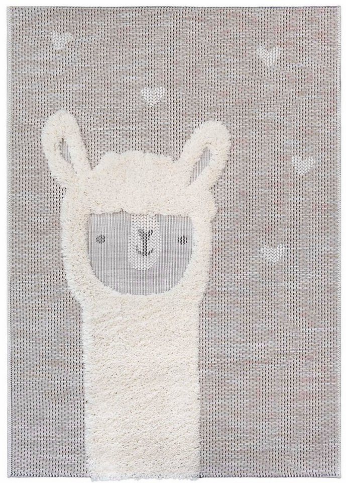 Primaflor-Ideen in Textil Kinderteppich NAVAJO - Lama, rechteckig, Höhe: 35 mm, Hoch-Tief-Effekt, Motiv Lama, Kinderzimmer von Primaflor-Ideen in Textil