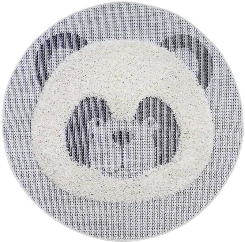 Primaflor-Ideen in Textil Kinderteppich NAVAJO - Panda, rund, Höhe: 35 mm, Hoch-Tief-Effekt, Motiv Panda, Kinderzimmer von Primaflor-Ideen in Textil