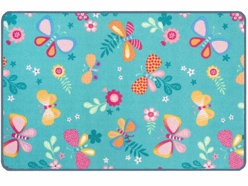 Primaflor-Ideen in Textil Kinderteppich PAPILLON, Made in Belgium, rechteckig, Höhe: 6,5 mm, Motiv Schmetterlinge, Kinderzimmer von Primaflor-Ideen in Textil