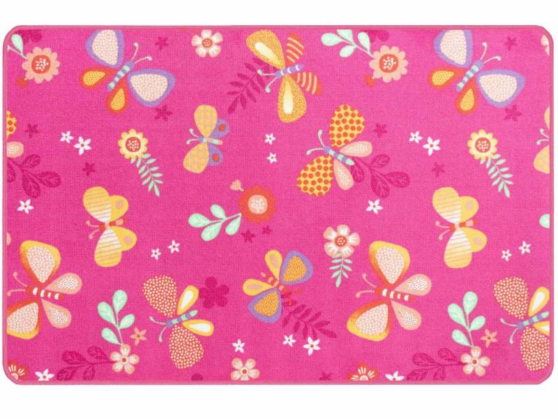 Primaflor-Ideen in Textil Kinderteppich PAPILLON, Made in Belgium, rechteckig, Höhe: 6,5 mm, Motiv Schmetterlinge, Kinderzimmer von Primaflor-Ideen in Textil