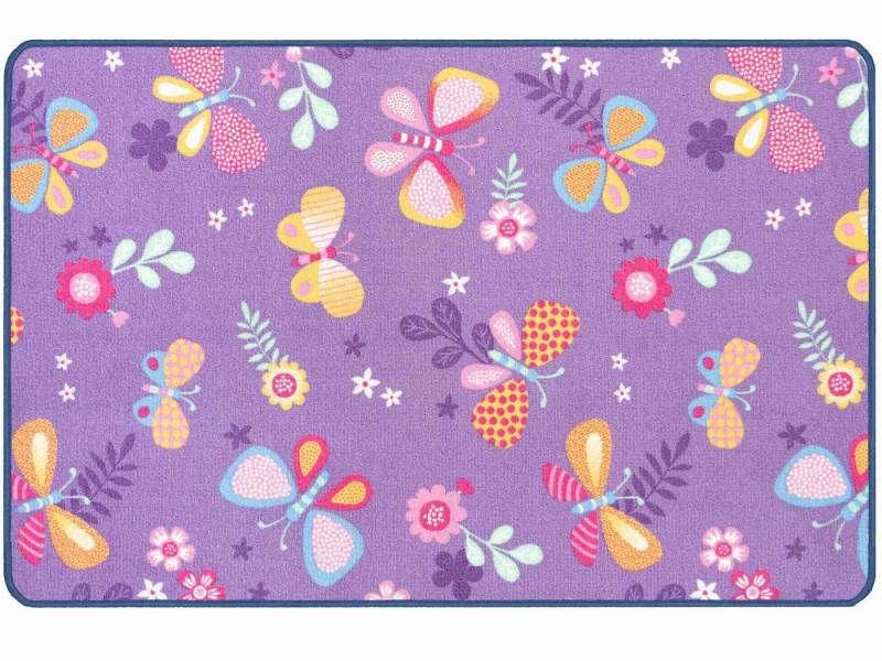Primaflor-Ideen in Textil Kinderteppich PAPILLON, Made in Belgium, rechteckig, Höhe: 6,5 mm, Motiv Schmetterlinge, Kinderzimmer von Primaflor-Ideen in Textil
