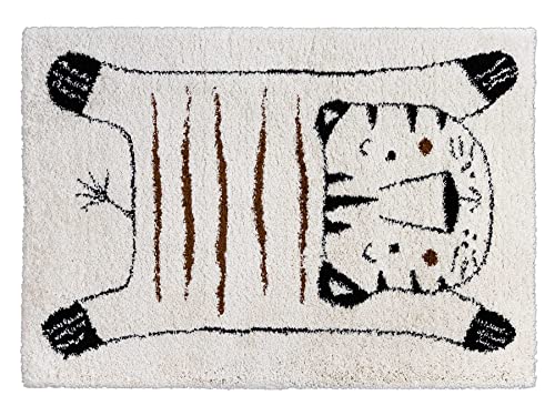 Primaflor Kinderteppich für Jungen und Mädchen - White Tiger - 120x170 cm - Oeko-TEX Zertifiziert - Weicher Hochflor-Teppich fürs Baby- & Kinderzimmer - Hochwertiger Spielteppich von Primaflor - Ideen in Textil