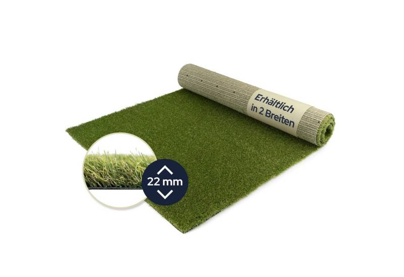 Primaflor-Ideen in Textil Kunstrasen Kunstrasen MIAMI, rechteckig, Höhe: 22 mm, natürliche Optik, wasserdurchlässig, für Balkon, Terrasse & Garten von Primaflor-Ideen in Textil