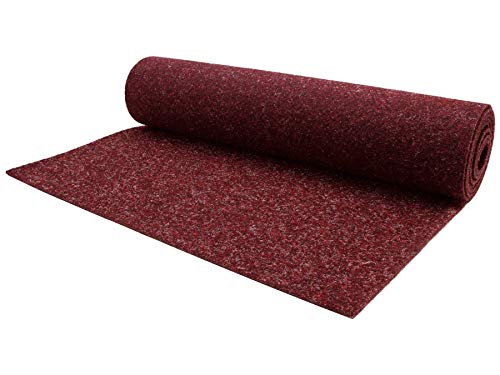 Nadelfilz Meterware MERLIN - Rot, 2,00m x 2,00m, Robuster, Trittschalldämmender Teppich Bodenbelag für Wohn- und Büroräume von Primaflor - Ideen in Textil