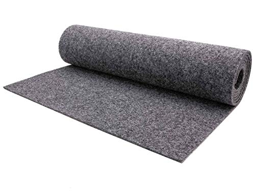 Nadelfilz Meterware TURBO B1 – Grau, 2,00m x 10,00m, Robuster, Trittschalldämmender Teppich Bodenbelag für Wohn- und Büroräume von Primaflor - Ideen in Textil