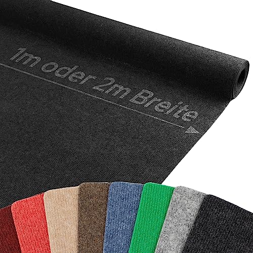 Primaflor Event- & Messeteppich RIPS MALTA – Anthrazit - 100x1900 cm – Robuster Nadelfilzteppich mit rutschfester, schalldämmender Oberfläche – ideal für den Innenbereich von Primaflor - Ideen in Textil