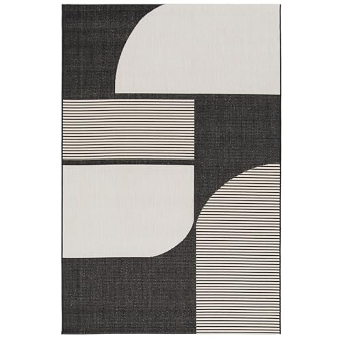 Primaflor Flachgewebter Teppich Eldorado | Zen Lines | 80x150cm | Für Innen & Außen | Outdoorteppich Schwarz-Weiß von Primaflor - Ideen in Textil