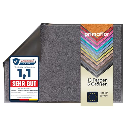 Primaflor Schmutzfangmatte CLEAN – Anthrazit, 120x180 cm | Saugstarke, Schwer entflammbare Fußmatte | Rutschfester Türvorleger für Innen | Türmatte für Eingangsbereich | Sauberlaufmatte mit Gummirand von Primaflor - Ideen in Textil