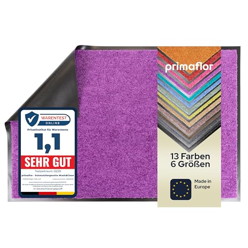 Primaflor Schmutzfangmatte CLEAN – Lila, 120x180 cm | Saugstarke, Schwer entflammbare Fußmatte | Rutschfester Türvorleger für Innen | Türmatte für Eingangsbereich | Sauberlaufmatte mit Gummirand von Primaflor - Ideen in Textil