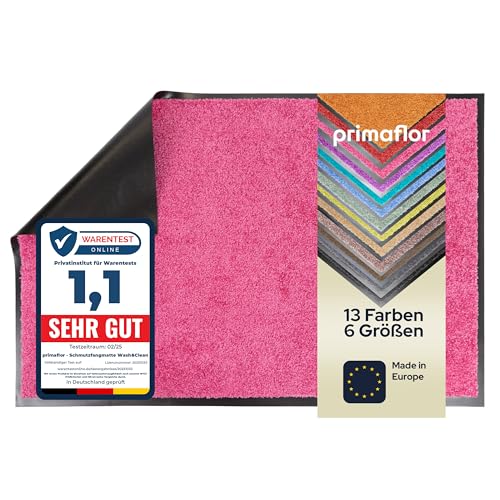 Primaflor Schmutzfangmatte CLEAN – Pink, 60x90 cm | Saugstarke, Schwer entflammbare Fußmatte | Rutschfester Türvorleger für Innen | Türmatte für Eingangsbereich | Sauberlaufmatte mit Gummirand von Primaflor - Ideen in Textil