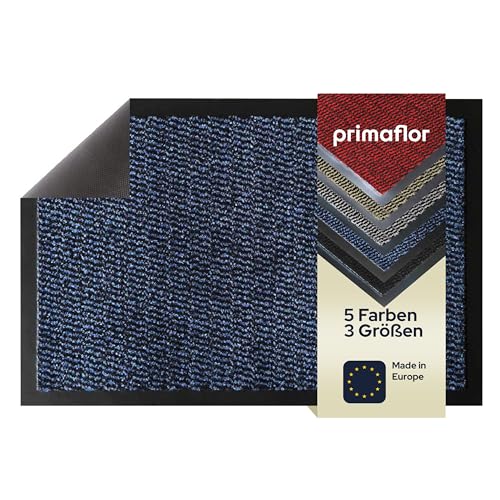 Primaflor Schmutzfangmatte Leyla – Blau | 60x80 cm | rutschfeste Fußmatte | Dünne Türmatte für Flur & Eingang | Türvorleger mit Gummirand von Primaflor - Ideen in Textil