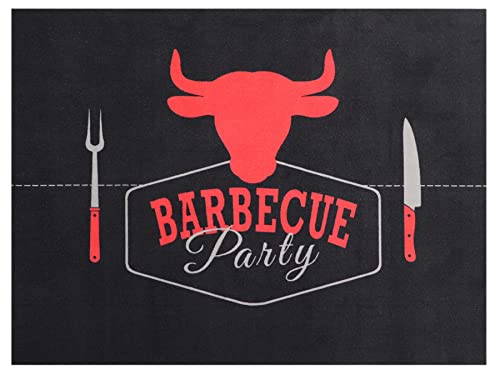 Primaflor Grill-Schutzmatte - Feuerhemmender Grillschutz - Unterlage - rutschfeste Grill - Bodenmatte - Unterlage Grill - BBQ Schutzmatte - 90 x 120 cm - Barbecue schwarz von Primaflor - Ideen in Textil