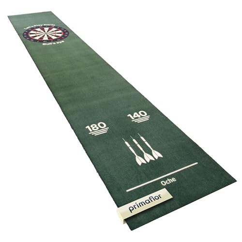 Primaflor - Ideen in Textil Dart-Teppich mit Offiziellem Spielabstand - Grün, 50 x 250 cm, Turnier-Matte Fußbodenheizung Geeignet, Rutschfester Läufer mit Oche von Primaflor - Ideen in Textil