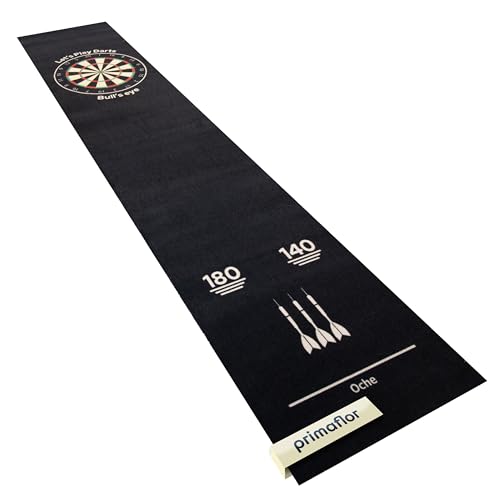 Primaflor - Ideen in Textil Dartmatte Dart-Teppich mit Offiziellem Spielabstand - Schwarz, 50 x 250 cm, Turnier-Matte Fußbodenheizung Geeignet, Rutschfester Läufer mit Oche von Primaflor - Ideen in Textil
