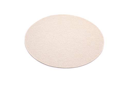 Primaflor - Ideen in Textil Event-Teppich Hochzeitsteppich Podium Rund, Creme, 50cm Durchmesser, Schwer Entflammbar, Weihnachtsbaum-Decke, Teppich, Stehtisch-Unterleger von Primaflor - Ideen in Textil