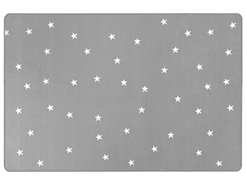 Primaflor Kinderteppich mit Sternen - Stella, Pastell Grau, 140 x 200 cm, Hochwertiger und Pflegeleichter Teppich für Kinder- und Babyzimmer, Spielteppich für Mädchen und Jungen von Primaflor - Ideen in Textil