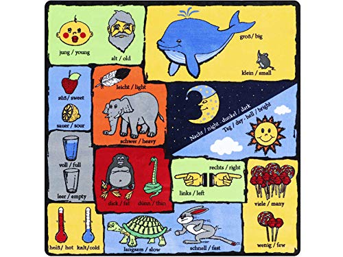 Primaflor - Ideen in Textil Kinderteppich Lern-Teppich Spielteppich - Gegensätze, 200x200cm, Qualitätsteppich mit Gegensätzlichen Adjektiven Primaflor - Ideen in Textil Kinderteppich Lern-Teppich Spielteppich - Gegensätze, 200x200cm, Qualitätsteppich mit Gegensätzlichen Adjektiven von Primaflor - Ideen in Textil
