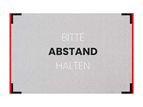 Primaflor - Ideen in Textil Schmutzfang-Läufer Fußmatte Distance - Grau, 0,98m x 7,50m, rutschfeste Mindest-Abstandsmarkierung, Bitte Abstand Halten von Primaflor - Ideen in Textil