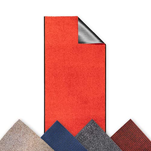 Primaflor - Ideen in Textil Schmutzfang-Läufer Sauberlauf-Matte CLEAN - Rot, 0,90m x 2,00m, rutschfeste Fussmatte, Robuste Türmatte von Primaflor - Ideen in Textil