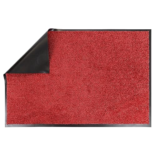 Primaflor - Ideen in Textil Schmutzfangmatte Conti – Rot 60cm x 180cm, Waschbare, rutschfeste, Pflegeleichte Fußmatte, Eingangsmatte, Küchenläufer Matte, Türvorleger für Innen & Außen von Primaflor - Ideen in Textil