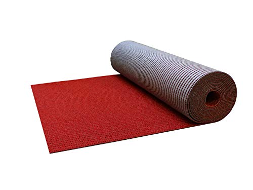 Sicherheits-Matte Meterware - Rot, 1,20m x 1,00m, Rutschfester Gummi-Granulat Schmutzfang-Läufer, Anti-Glätte Fußmatte von Primaflor - Ideen in Textil