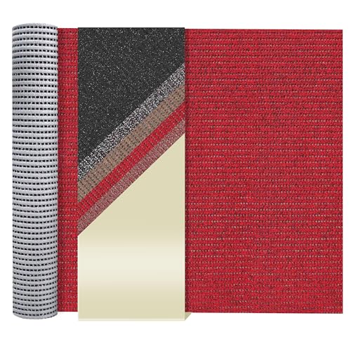 Primaflor - Ideen in Textil Sicherheits-Matte Meterware - Rot, 1,20m x 4,00m, Rutschfester Gummi-Granulat Schmutzfang-Läufer, Anti-Glätte Fußmatte von Primaflor - Ideen in Textil