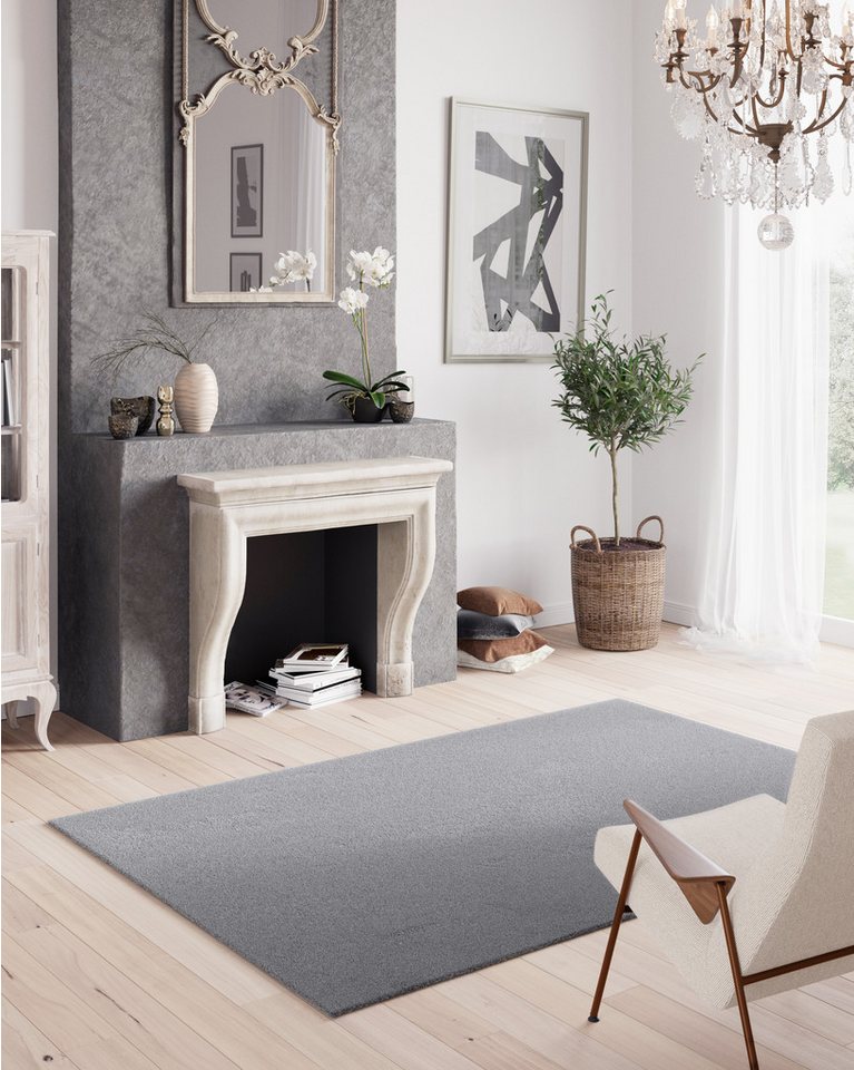 Primaflor-Ideen in Textil Teppich MELLOW, Made in Belgium, rechteckig, Höhe: 19 mm, Uni Farben, weicher Flor, waschbar von Primaflor-Ideen in Textil