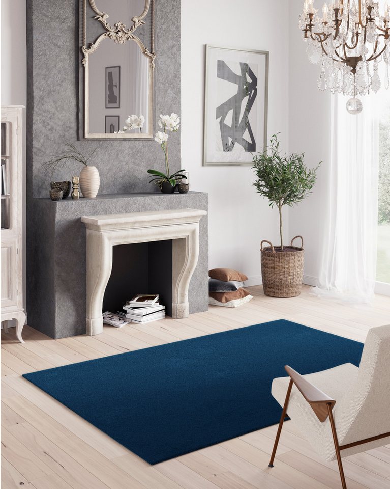 Primaflor-Ideen in Textil Teppich MELLOW, Made in Belgium, rechteckig, Höhe: 19 mm, Uni Farben, weicher Flor, waschbar von Primaflor-Ideen in Textil