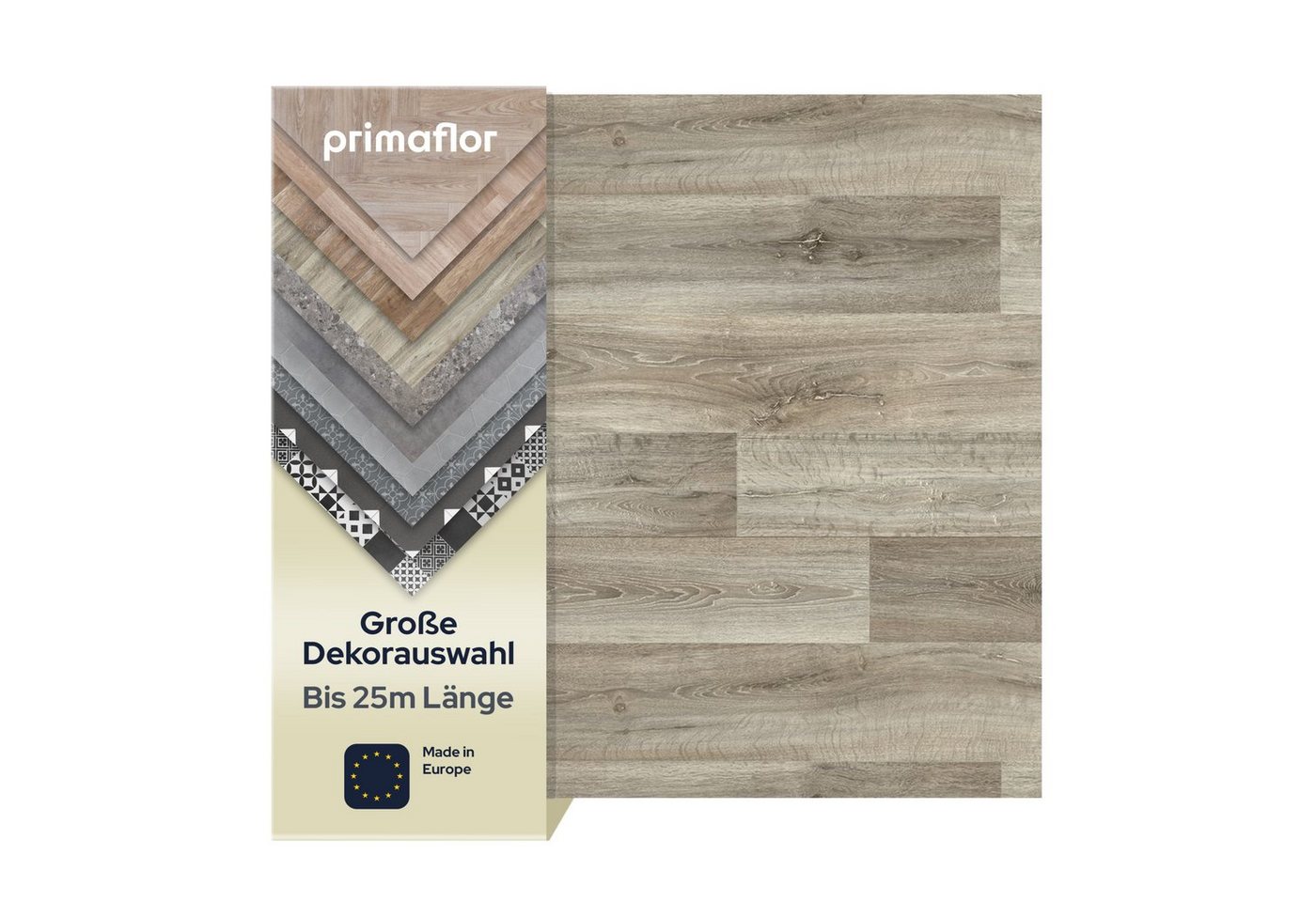 Primaflor-Ideen in Textil Vinylboden PVC TURVO - Eiche grau, Starke Nutzschicht von Primaflor-Ideen in Textil