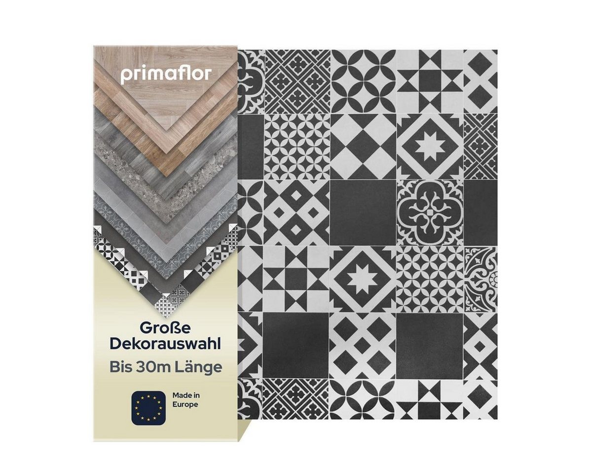 Primaflor-Ideen in Textil Vinylboden PVC TURVO - Fliese Lissabon - 2m breit - viele Längen, Starke Nutzschicht von Primaflor-Ideen in Textil