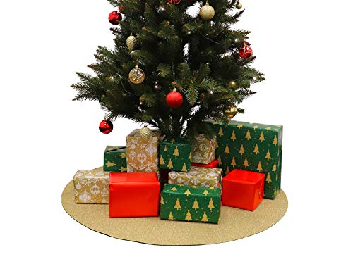 Primaflor - Ideen in Textil Weihnachtsbaum-Unterlage Glimmer Rund - Gold, 30 cm Durchmesser, Tannenbaum-Bodenschutzmatte, Glitzer Event-Teppich von Primaflor - Ideen in Textil