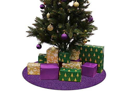 Weihnachtsbaum-Unterlage Glimmer Rund - Lila, 30 cm Durchmesser, Tannenbaum-Bodenschutzmatte, Glitzer Event-Teppich von Primaflor - Ideen in Textil