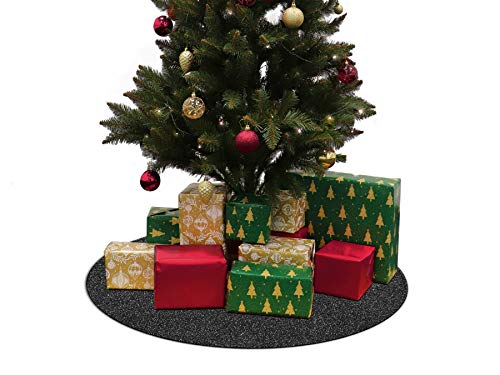 Weihnachtsbaum-Unterlage Glimmer Rund - Anthrazit, 100 cm Durchmesser, Tannenbaum-Bodenschutzmatte, Glitzer Event-Teppich von Primaflor - Ideen in Textil