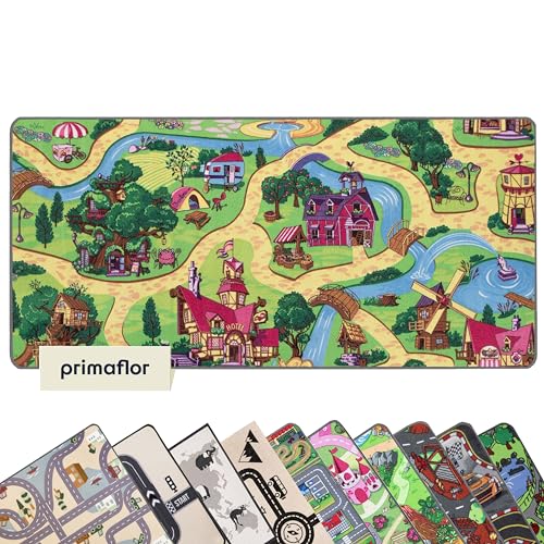 Primaflor Interaktiver Spielteppich - 160 x 200 cm, Candy Town, Made in Europe, Kinderteppich mit Straßenmotiv, Straßen-Teppich für Kinder- & Spielzimmer, Spielmatte für Jungen & Mädchen von Primaflor - Ideen in Textil