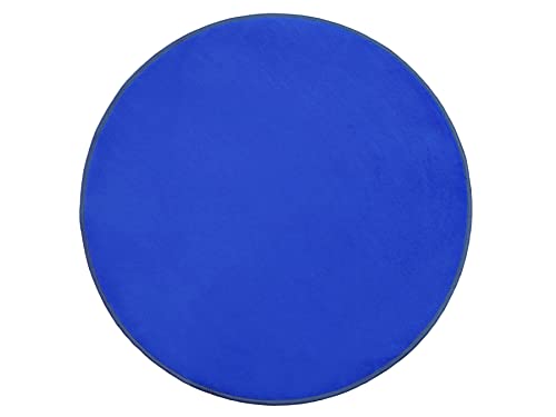 Primaflor Kinderteppich Einfarbig - SITZKREIS - Blau - Rund 133 cm - Velour-Kurzflor-Teppich für Kinderzimmer, Kindergärten und Schulen - Hochwertiger Spielteppich von Primaflor - Ideen in Textil