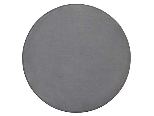 Primaflor Kinderteppich Einfarbig - SITZKREIS - Grau - Rund 100 cm - Velour-Kurzflor-Teppich für Kinderzimmer, Kindergärten und Schulen - Hochwertiger Spielteppich von Primaflor - Ideen in Textil