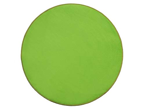 Primaflor Kinderteppich Einfarbig - SITZKREIS - Grün - Rund 67 cm - Velour-Kurzflor-Teppich für Kinderzimmer, Kindergärten und Schulen - Hochwertiger Spielteppich von Primaflor - Ideen in Textil