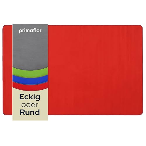 Primaflor Kinderteppich Einfarbig - SITZKREIS - Rot - 100x150 cm - Velour-Kurzflor-Teppich für Kinderzimmer, Kindergärten und Schulen - Hochwertiger Spielteppich von Primaflor - Ideen in Textil