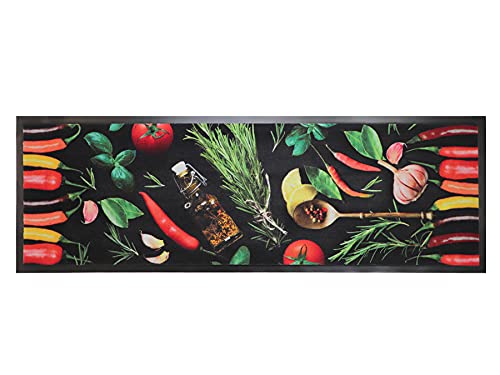 Primaflor Küchenteppich - Hochwertiger Küchenläufer - Robuster Flurteppich - Rutschfester Teppichläufer - 50 x 150 cm - Chili Herbs von Primaflor - Ideen in Textil