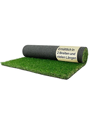 Primaflor Kunstrasen - Rasenteppich Outdoor - wasserdurchlässiger Balkon Bodenbelag - Grasmatte - Kunstgras für Garten, Terrasse und Balkon - WANDERLUST - 4,00m x 3,50m von Primaflor - Ideen in Textil