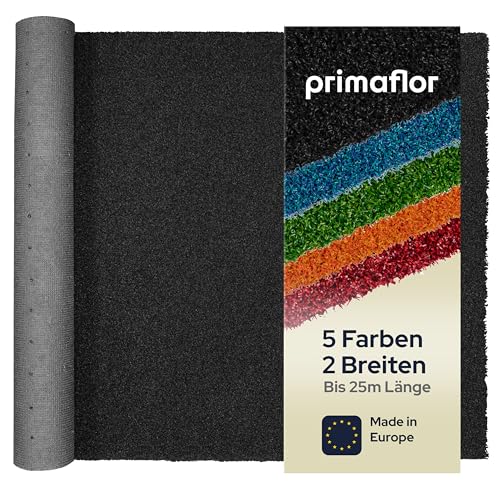 Primaflor Kurzflor Kunstrasen WELLNESS - Anthrazit, 2,00m x 0,50m, Viele Größen, 12 mm Hoch, UV-Beständiger, Wasserdurchlässiger, Rasenteppich, Outdoor Bodenbelag für Balkon, Minigolf und Boot von Primaflor - Ideen in Textil