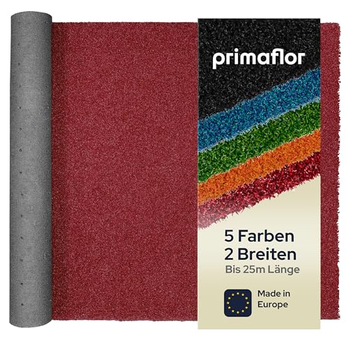 Primaflor Kurzflor Kunstrasen WELLNESS - Dunkel-Rot, 2,00m x 2,50m, Viele Größen, 12 mm Hoch, UV-Beständiger, Wasserdurchlässiger, Rasenteppich, Outdoor Bodenbelag für Balkon, Minigolf und Boot von Primaflor - Ideen in Textil