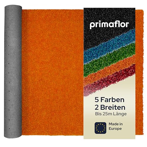 Primaflor Kurzflor Kunstrasen WELLNESS - Orange, 2,00m x 4,00m, Viele Größen, 12 mm Hoch, UV-Beständiger, Wasserdurchlässiger, Rasenteppich, Outdoor Bodenbelag für Balkon, Minigolf und Boot von Primaflor - Ideen in Textil