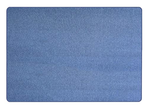 Primaflor Kurzflor Wohnzimmerteppich - Macao, Blau, 100x150 cm, Viele Größen und Farben, Moderner Teppich für Kinderzimmer, Arbeits- und Schlafzimmer, Fußbodenheizung geeigneter Teppichläufer von Primaflor - Ideen in Textil