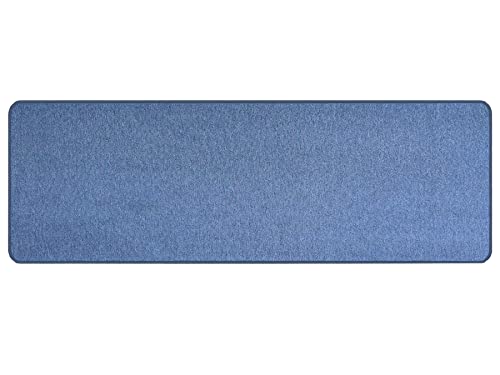 Primaflor Kurzflor Wohnzimmerteppich - Macao, Blau, 67x200 cm, Viele Größen und Farben, Moderner Teppich für Kinderzimmer, Arbeits- und Schlafzimmer, Fußbodenheizung geeigneter Teppichläufer von Primaflor - Ideen in Textil