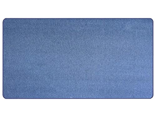 Primaflor Kurzflor Wohnzimmerteppich - Macao, Blau, 80x150 cm, Viele Größen und Farben, Moderner Teppich für Kinderzimmer, Arbeits- und Schlafzimmer, Fußbodenheizung geeigneter Teppichläufer von Primaflor - Ideen in Textil