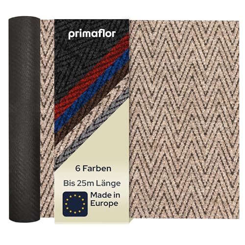 Primaflor Sauberlauf NOBILIS - Beige - 1,00m x 2,00m | Schmutzfangläufer Meterware | Rutschhemmender Teppichläufer für Flur & Eingangsbereich | Zuschneidbarer Schmutzfangteppich von Primaflor - Ideen in Textil